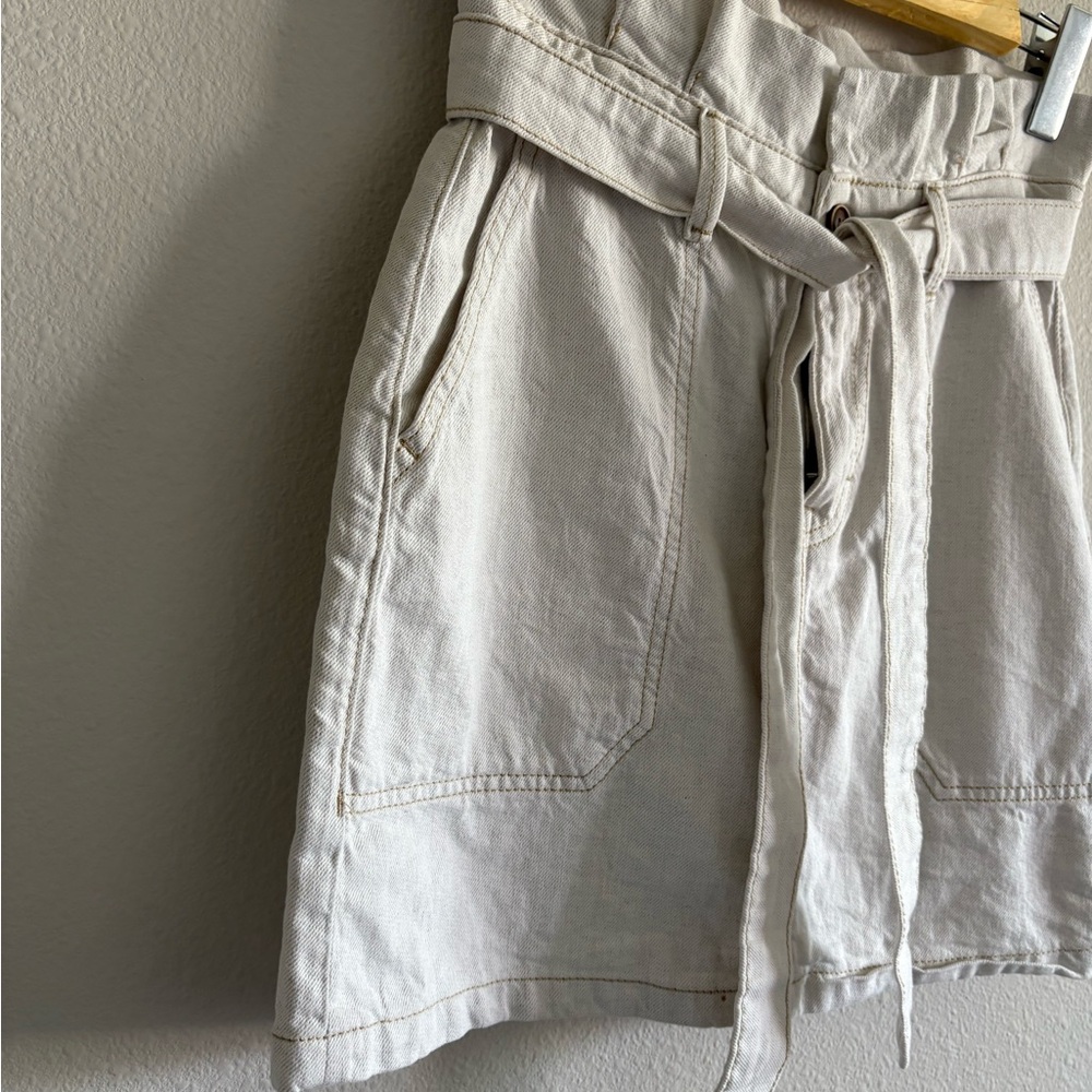 Free People ‘Splendor In The Grass’ Mini Skirt Belted Women’s 2 Cream Bohemian - Picture 3 of 8